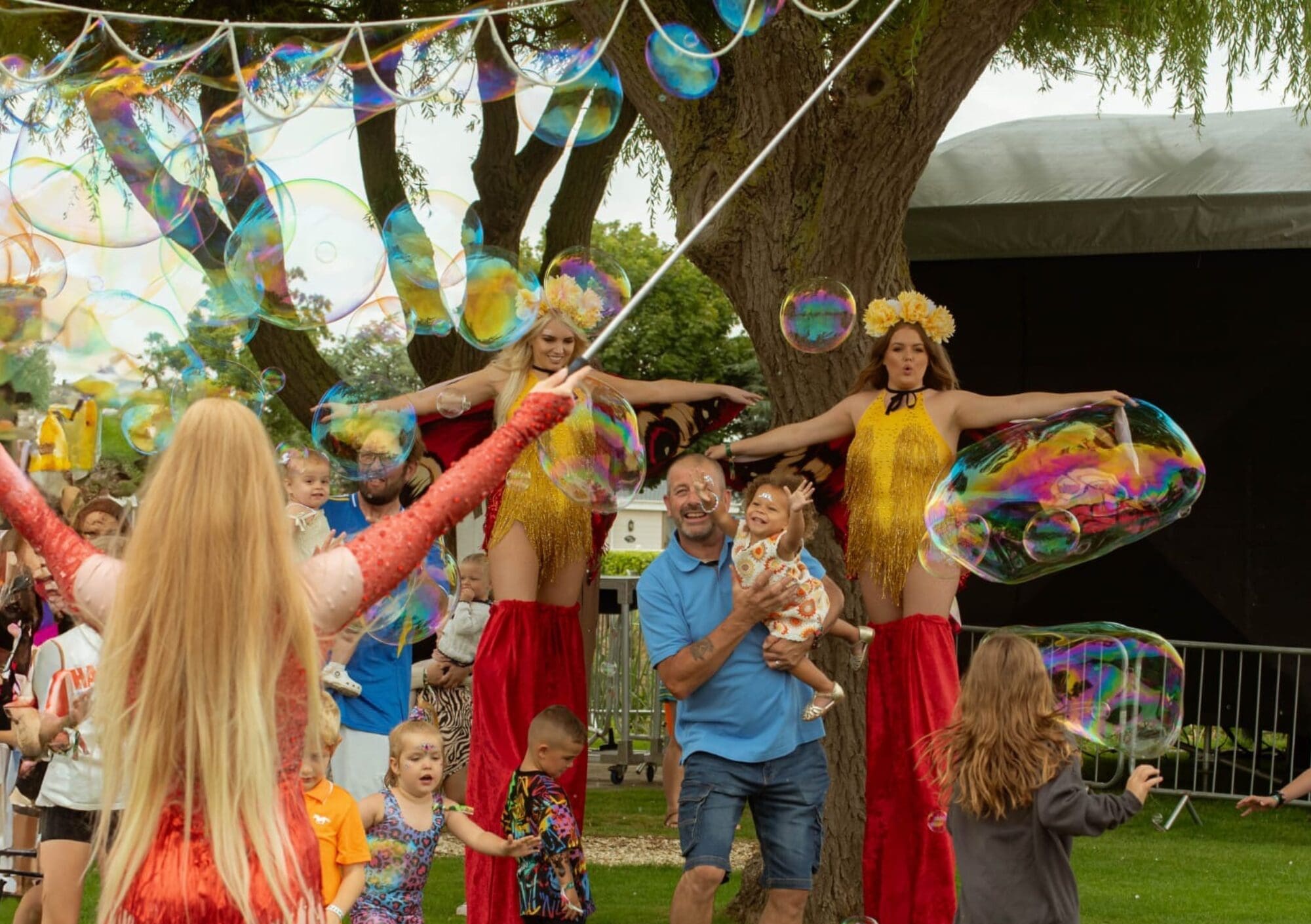 Family and children enjoying music festival event at Patrington Haven Leisure Park